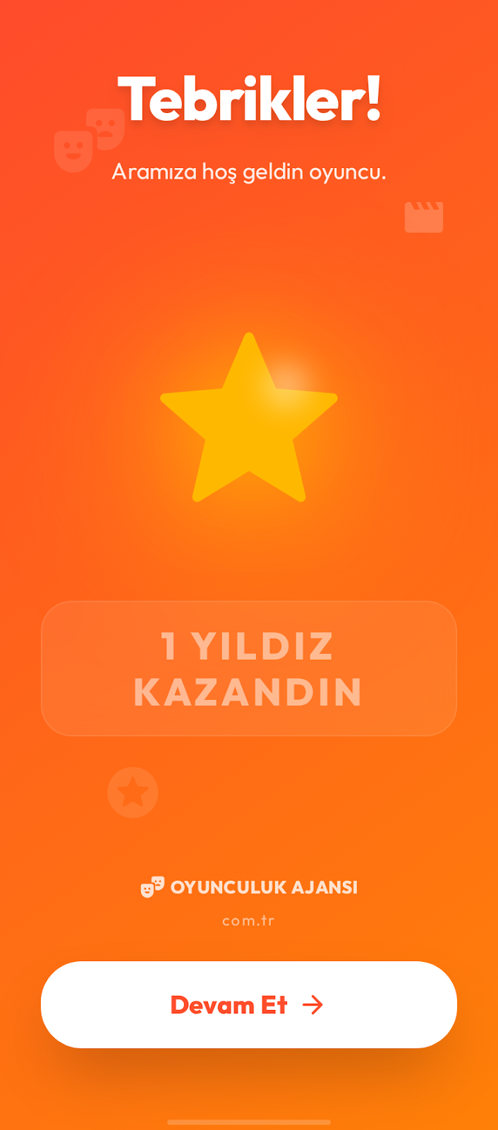 Kayıt Başarılı - İlk Yıldızını Kazan